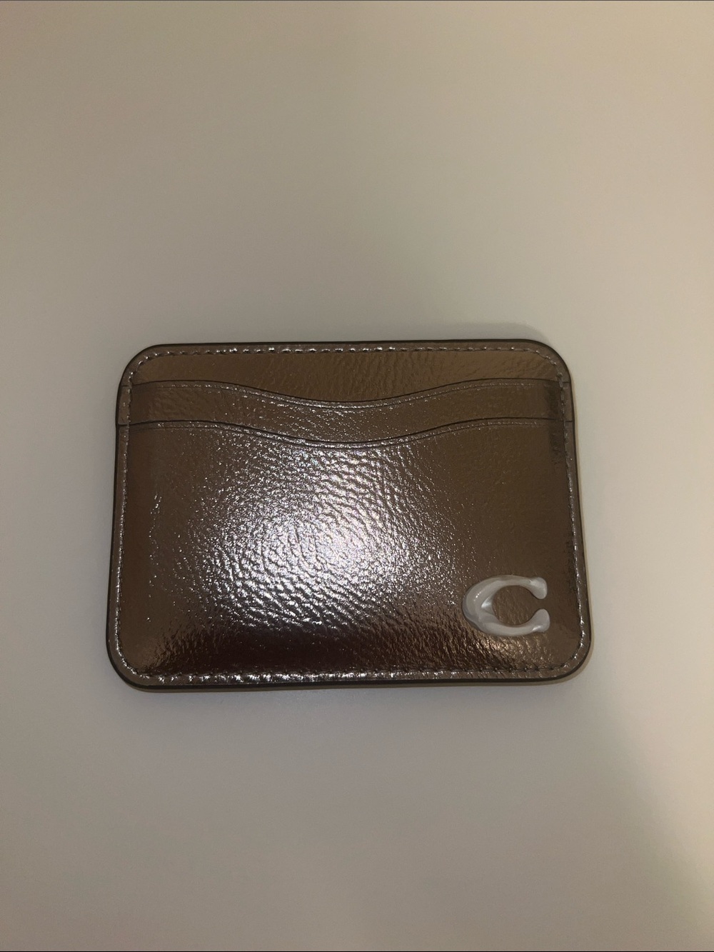 Coach Coachtopia Wavy Card Case in Metallic, Gently Used